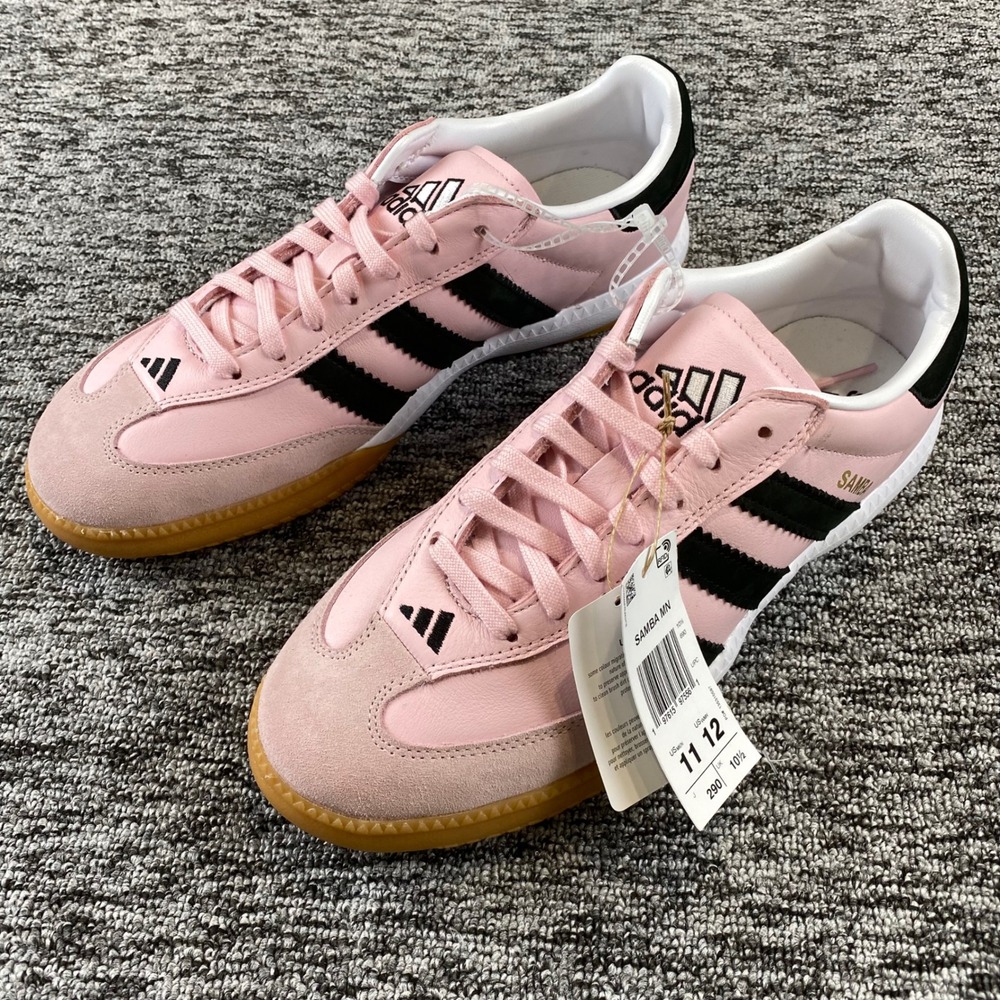 NWT Adidas Samba MN JI3182 Mens 11 Clear Pink Black Gum Leather Sneakers